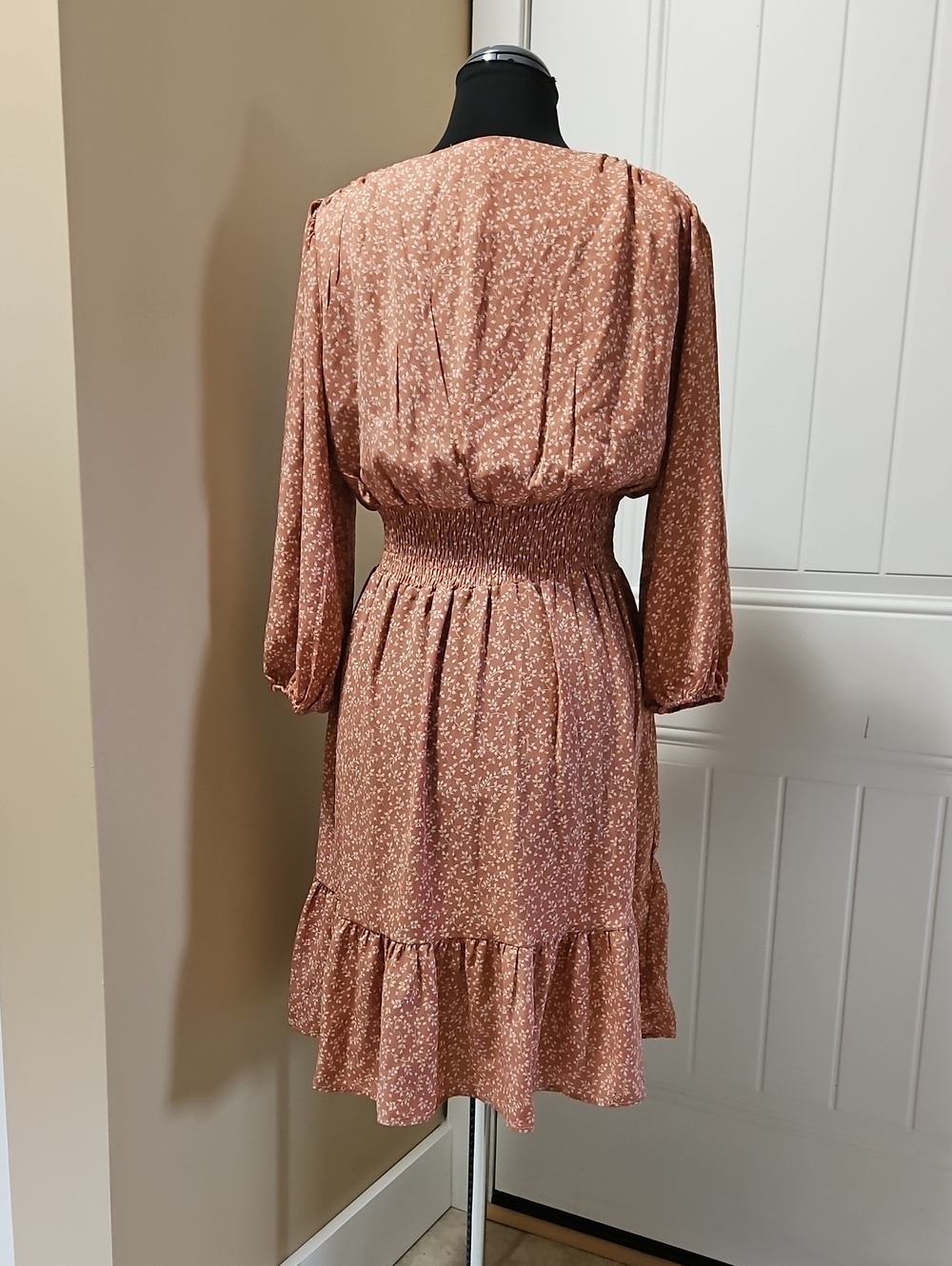 Miley+Molly Smocked Ruffled Hem Boho Chic Cottagecore Dress S - Picture 5 of 15